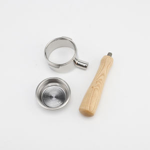 Portafiltro de café con mango de madera ecológico Acero inoxidable 51mm 54mm 58mm Portafiltro sin fondo - Product Image 2