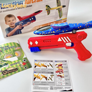 Luckykoo Pistolet Lanceur d'Avions en Mousse Tendance et Très Vendu, Jouet Électronique Sportif pour Garçons, en Plastique pour l'Extérieur - Product Image 1
