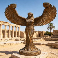 Statue décorative d'extérieur personnalisable, sculpture en bronze de style européen classique, statue de la déesse Isis ailée égyptienne