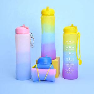 旅行のためのホット販売環境にやさしいシリコングラデーションカラーウォーターボトル大人 - Product Image 6