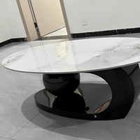 Table basse ovale nordique de luxe moderne pour salon, grande taille, design boule de thé, mobilier de maison en métal