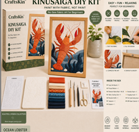 Kit de peinture sur tissu DIY Kinusaiga Lapin, kit d'artisanat sans couture pour les amateurs de loisirs créatifs, cadeau de Pâques mural, tous les matériaux inclus