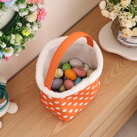 Sacs de Pâques réutilisables à pois orange mignons en gros, sacs cadeaux pour bonbons, cadeaux de fête du Lapin de Pâques, seaux organisateurs pour Halloween