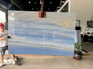 Lujosa <span class=keywords><strong>losa</strong></span> de cuarcita azul Grand Skylight Azul Macaubas de Brasil <span class=keywords><strong>para</strong></span> pisos, paredes y encimeras de villas. - Product Image 5