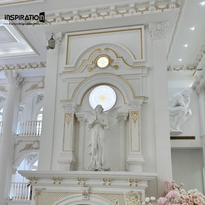 Cubierta Decorativa Clásica <span class=keywords><strong>de</strong></span> GRG para Columnas, Revestimiento para Diseño <span class=keywords><strong>de</strong></span> Pilares Estructurales, Pedimento Europeo <span class=keywords><strong>de</strong></span> GRG para Puertas - Product Image 6
