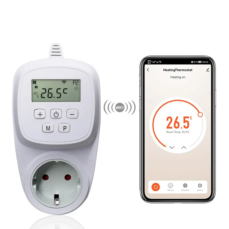 Prise de contrôle de température intérieure Thermostat Wifi à prise intelligente