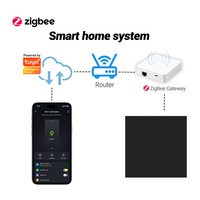 Interrupteur intelligent Zigbee noir en aluminium aviation avec panneau imitation bois, 1/2/3/4/6 gangs, sans fil neutre, pour domotique, IP20