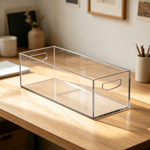 Boîte de rangement pour <span class=keywords><strong>DVD</strong></span> et CD en acrylique transparent personnalisée, empilable, avec poignées, organiseur de disques transparent, support pour CD et <span class=keywords><strong>DVD</strong></span> - Product Image 1