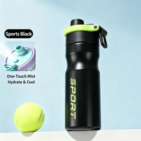 Bouteilles d'eau isothermes en acier inoxydable à double paroi avec logo personnalisé, gourde sport à pulvérisation sous vide avec paille pour l'école et les voyages