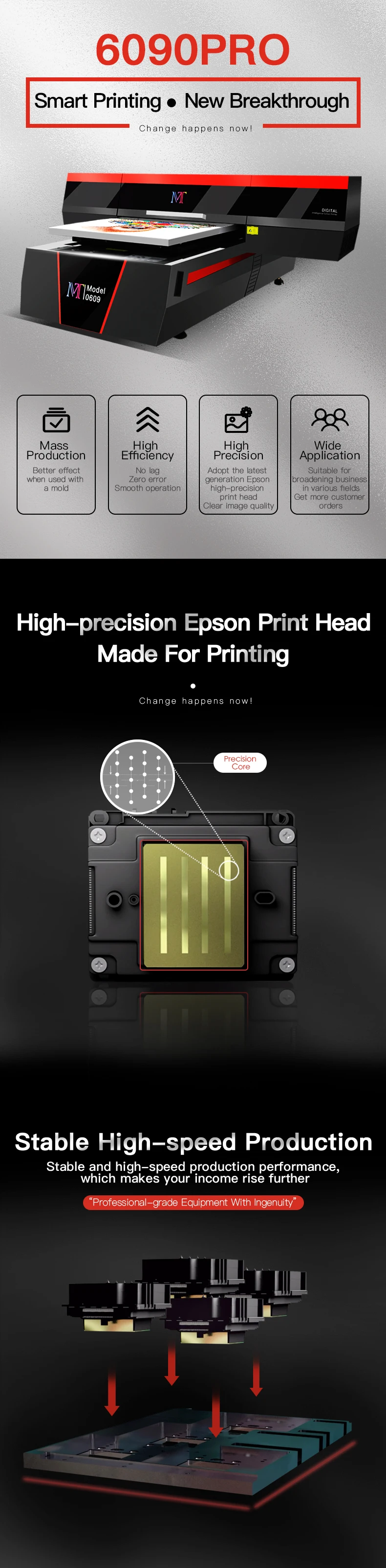 China Golden Supplier MT Digital Led Flatbed UV Printer 6090 Promotio<i></i>nal Items UV Printing Machine