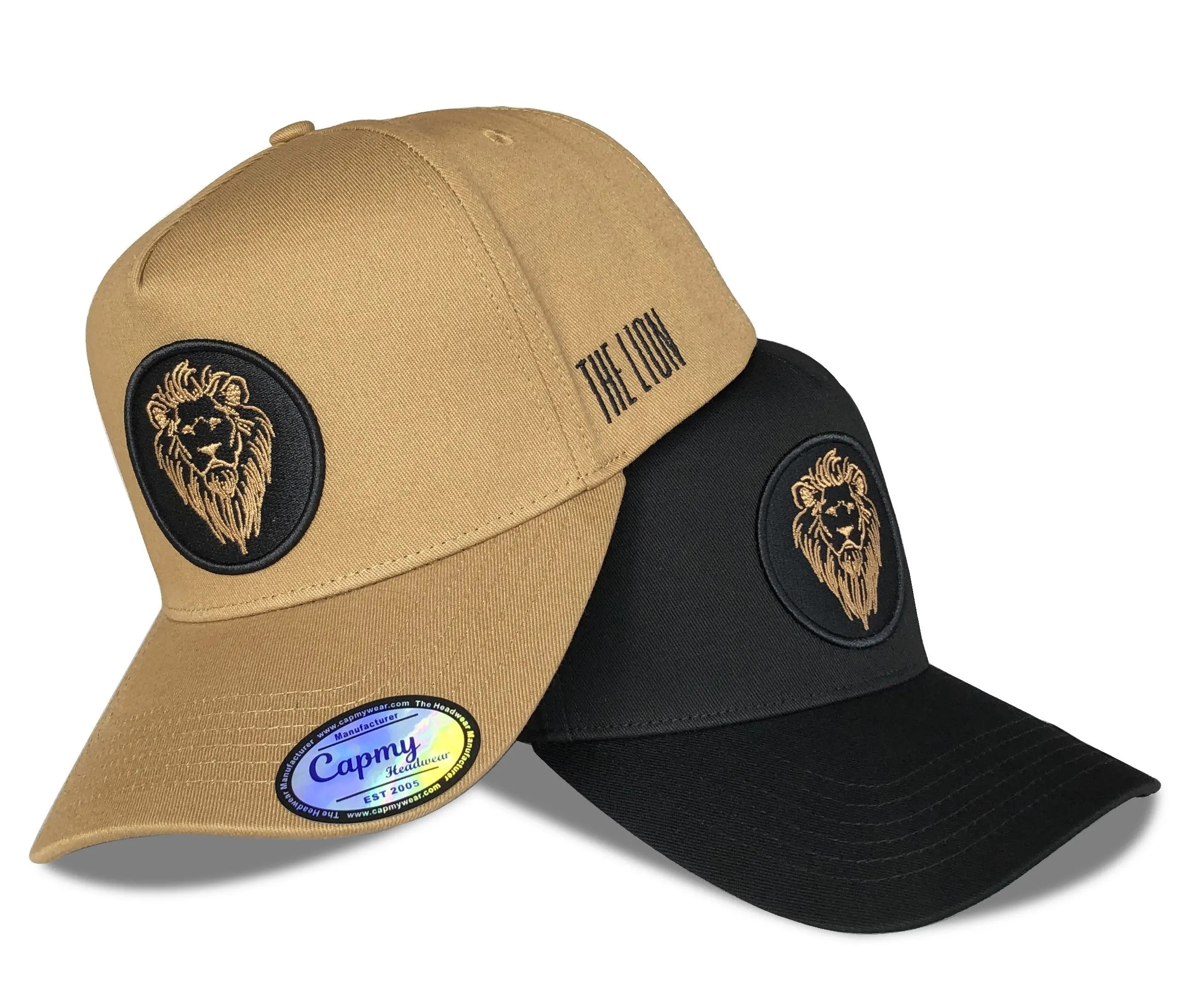 Customize Your Logo Fashion 3D Embroidered Brown Black Baseball Hats Design Men Hat 3D Puff Logo 5 Panel A Frame Baseball Cap