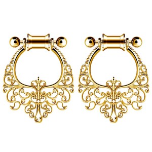 Tunnel d'<span class=keywords><strong>oreille</strong></span> vintage classique plaqué acier inoxydable, motif fleur, 4-30mm, pour piercing et élargissement d'<span class=keywords><strong>oreille</strong></span> - Product Image 4