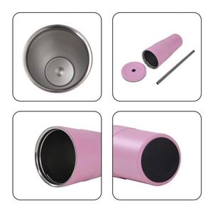 24oz 710ml <b>Large</b> Capacity Bubble Tea Straw <b>Cup</b> Non-slip Stainless Steel Insulated Tumbler Water Bottle Mug <b>Cup</b> with Waist Strap - Product Image 4