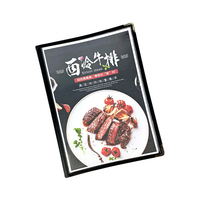 Menu de restaurant en cuir transparent A5 personnalisé, format A4, 6 pages, 12 vues, nouvelle offre, échantillon
