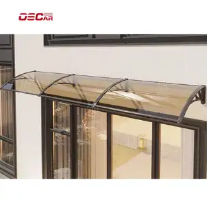 Nhôm ngoài trời Polycarbonate ngoài trời tán ban công mái hiên thiết kế cho cửa ra vào và cửa sổ