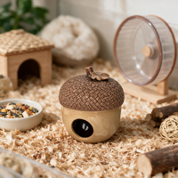 Maison pour hamster en céramique personnalisée en forme de cône de pin, cachette confortable pour petits animaux, grotte, nid mignon pour animaux de compagnie, abri créatif fait à la main pour oiseaux