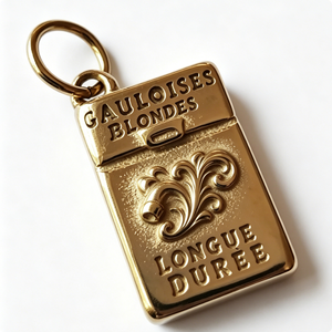 Gauloises Blondes Etiqueta Rectangular Chapada en Oro con Grabado de Larga Duración y Encanto Antiguo - Product Image 4