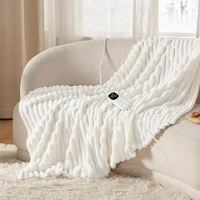 Plaid chauffant électrique en fausse fourrure pour le bureau, 12 réglages de chaleur, pour lit, avec arrêt automatique après 2 heures, lavable en machine