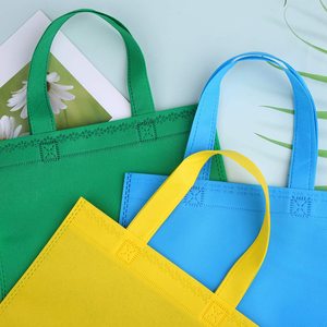 Logo imprimé coloré écologique de grande capacité, 50 pièces, sacs de Shopping, Non tissés, 100% PP - Product Image 2