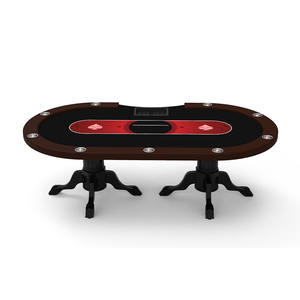 Table de Poker Texas Hold'em de haute qualité en bois massif Table de Poker à griffes de tigre et à jambes Table de jeu amusante personnalisable Onglet de Poker pour 10 personnes - Product Image 1