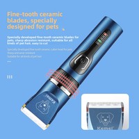 Tondeuse pour animaux de compagnie Kemei Luxury Plastic MJ26 avec voyant lumineux, rechargeable par USB