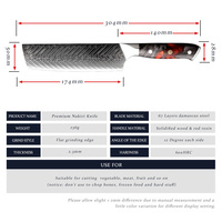 Professionnel 7 pouces AUS10 japonais damas en acier inoxydable cuisine Nakiri couteau de Chef avec résine et manche en bois solidifié
