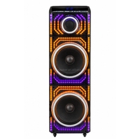 Enceinte de karaoké MT-1218 haute puissance, double woofer 12'', éclairage LED RGB, microphone sans fil TWS, enceinte de scène extérieure