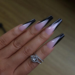 Uñas artificiales Longitud media Prensa en uñas postizas Ataúd Uñas artificiales para mujeres y niñas - Product Image 4