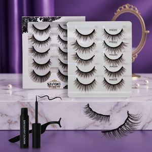 <span class=keywords><strong>Cils</strong></span> magnétiques 3D effet naturel avec stylo eyeliner, lot <span class=keywords><strong>de</strong></span> 5 paires, légers, imperméables, réutilisables, kit d'extension <span class=keywords><strong>de</strong></span> <span class=keywords><strong>cils</strong></span>, vente en gros - Product Image 1