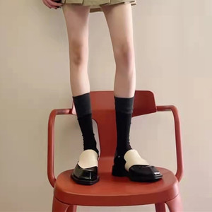 <span class=keywords><strong>Scarpe</strong></span> Casual Impermeabili in Microfibra Bicolore Nero e Bianco per Uomo e <span class=keywords><strong>Donna</strong></span>, con Tacco Spesso e Punta Quadrata, Slip-on per Tutte le Stagioni - Product Image 5