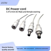 Câble d'extension d'alimentation à 2 broches mâle/femelle à extrémité ouverte DC 5,5*2,1 mm pour caméra de sécurité CCTV et bande LED extérieure