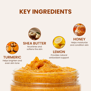 Crème exfoliante pour le visage au curcuma, au citron et au miel, équilibre le teint, contrôle le sébum, hydrate la peau sèche, hydrate, resserre les pores - Product Image 2