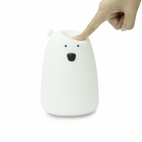 Veilleuse Ours en Silicone Rechargeable USB Blanc Chaud à Intensité Réglable pour Bébé, Idéale comme Cadeau pour Enfants et Décoration de Petite Chambre d'Enfant