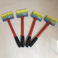 Outils de nettoyage des sols, couleur rouge, manche long, grattoir en métal