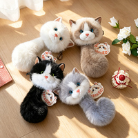 Dompet Koin Boneka Kucing Bulu Lembut 32cm, Dapat Dikustomisasi, Gantungan Tas Kepala Kucing Lucu, Liontin Ekor Panjang untuk Tas Tangan, Ransel, Kunci Mobil