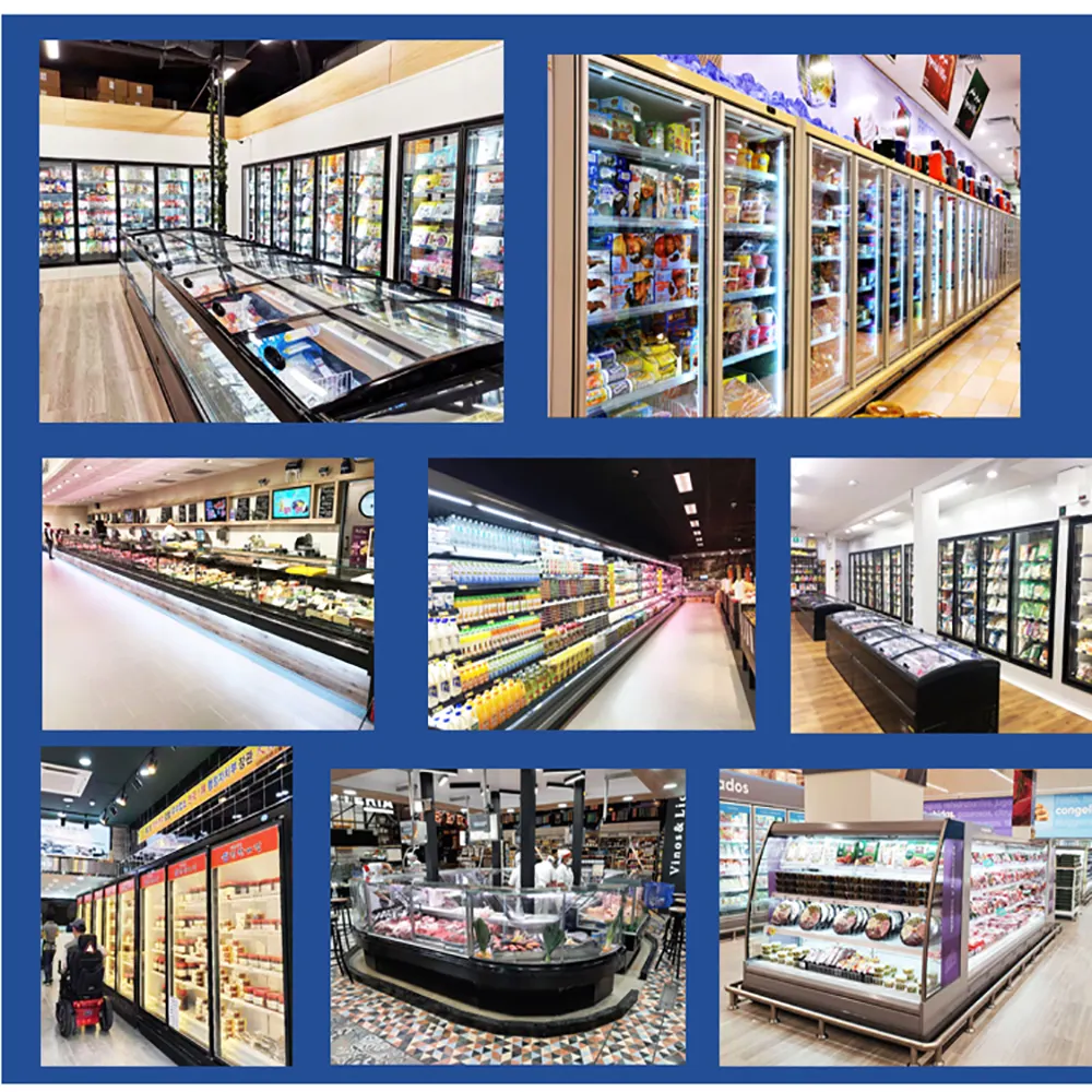 商業用冷蔵庫ガラスドア冷蔵庫冷たい飲料生鮮食品ショーケーススーパーマーケット小売直立ディスプレイ冷凍庫