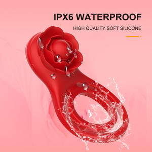 Rose Vibrerende Haan Ring Mannelijke Siliconen Penis Ring Clitoris Stimulator Vertraging Ejaculatie Volwassen Seksspeeltje Voor Mannen En Vrouwen Koppels - Product Image 3