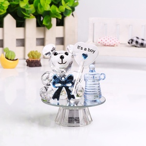 Petit ours en cristal avec Base lumineuse Led, Souvenirs de baptême pour garçon, idée de <span class=keywords><strong>cadeau</strong></span> - Product Image 2