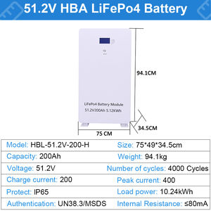 بطارية تخزين الاتحاد الأوروبي أفضل بطاريات Powerwall 10 كيلو واط في الساعة 200ah 280 أمبير في الساعة 100 أمبير في الساعة تخزين الطاقة الشمسية بطارية Lifepo4 المثبتة على الحائط - Product Image 5