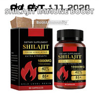 Capsules de Shilajit en gros pour OEM – Vitamine C, stimulant immunitaire et énergétique, antioxydant, complément à base de plantes pour la vitalité des adultes (60 gélules)