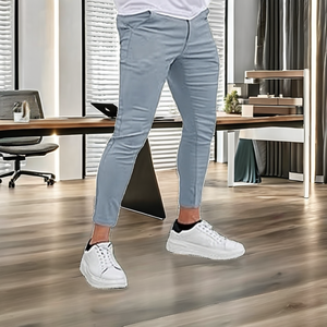 Wholesale Custom Business Casual Vintage Slim Lightweight Woolen Mid Straight Leg Zipper Fly OEM Service - Product Image 2