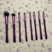 Ensemble de 8 pinceaux de maquillage professionnels YRX personnalisables en couleur et en forme, poils synthétiques de luxe, manche en bois, virole en aluminium