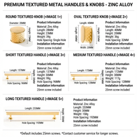 Poignées de meubles en alliage de zinc, finition or PVD, écologiques et durables, pour tiroirs et portes de cuisine, armoires et commodes