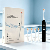 Trendprodukt Zahnaufhellungs-Set Tragbare Intelligente Vibrierende Zahnbürste Wasserdichte Schallzahnbürste mit LCD-Bildschirm