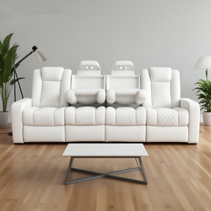 Juego de Sofás Funcionales Inteligentes para Cine en Casa, Color Blanco Puro, Estructura de Madera, para Sala de Estar, Uso en Hoteles, Sillón <span class=keywords><strong>El</strong></span>éctrico VIP para Cine - Product Image 1