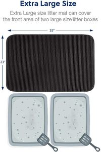 Easy Clean Solid Modern Eco Friendly Durable <b>Large</b> Waterproof EVA Double Layer Cat Litter <b>Mat</b> with Scatter Control - Product Image 4