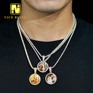 Vendita calda Pass diamante Tester personalizzato Moissanite foto ciondolo Compilation 925 argento Hip Hop Rock ghiacciato foto cornici regalo - Product Image 6