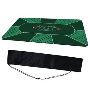 Portable Eco-Friendly Silicone Square Corners Customizable Texas Hold'em Poker <b>Mat</b> Non-Slip Table Game Layout with Carry Bag - Product Image 1