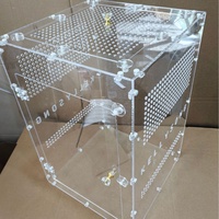 Boîte d'élevage pour animaux de compagnie en acrylique, petit poulet tortue transparent, bouton pour animaux de la maison des reptiles
