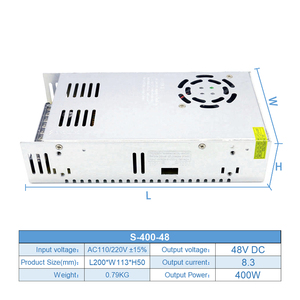แหล่งจ่ายไฟสวิตชิ่ง 48V 400W ตัวเครื่องอะลูมิเนียมพร้อมพัดลม  แปลงไฟ AC 110V 220V เป็น DC 48 โวลต์ 8.3 แอมป์  อะแดปเตอร์แปลงไฟสำหรับห้องปฏิบัติการ - Product Image 6